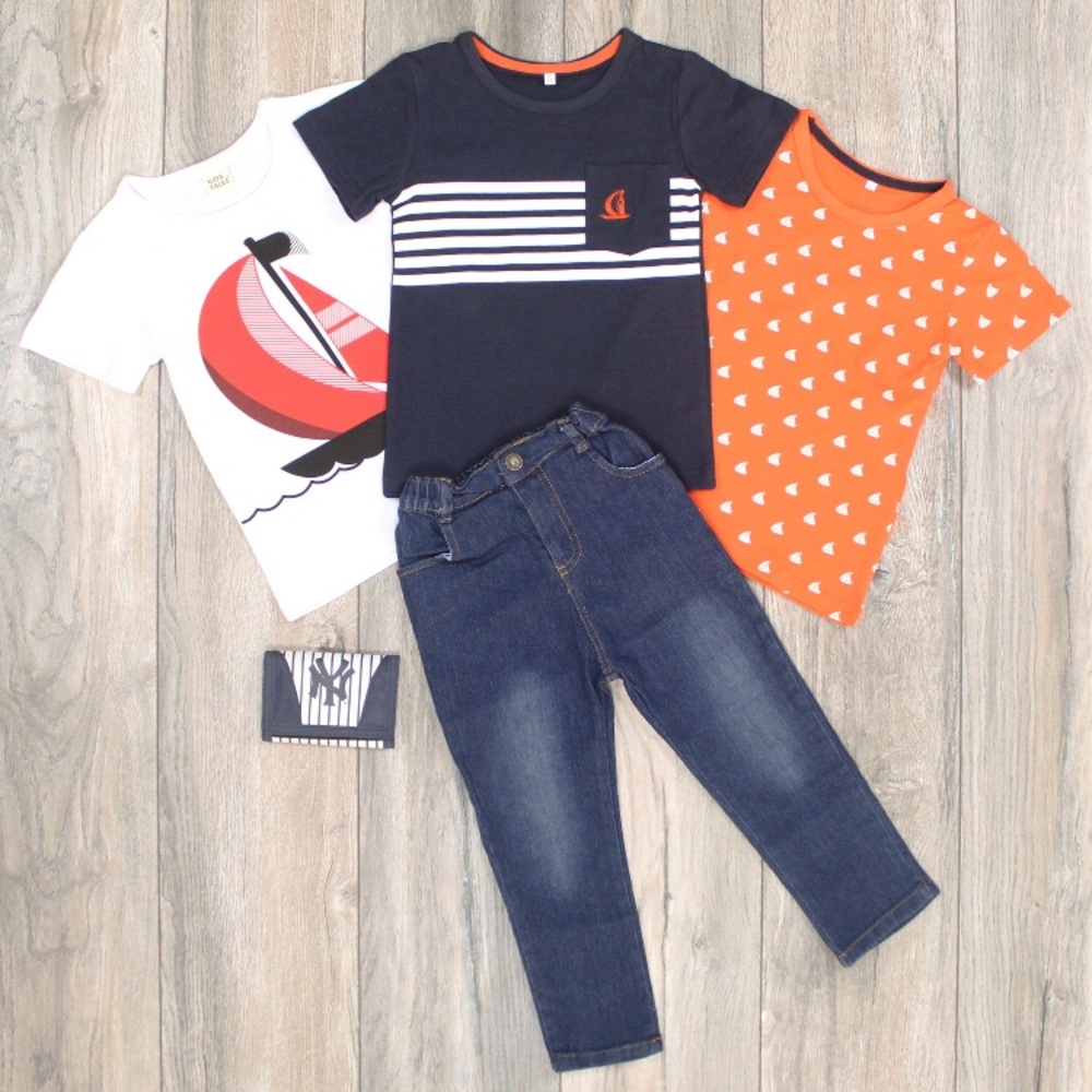 3 Piece Nautical Shirt & Jean Set